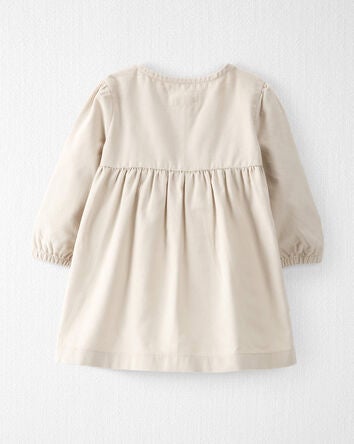 Baby Organic Cotton Corduroy Pocket Dress in Toasted Wheat, 