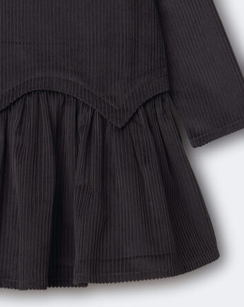 Toddler Girl Long-Sleeve Drop-Waist Dress &ndash; Dark Grey, 
