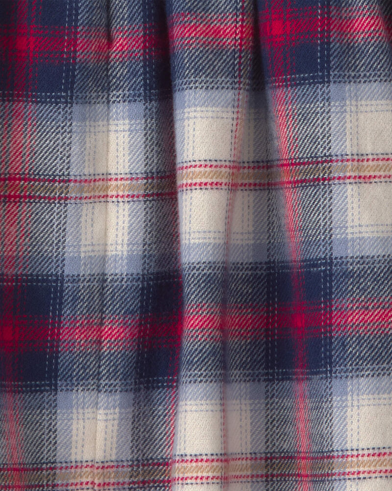 Baby Girl 2-Piece Plaid Flannel Long-Sleeve Dress Set, image 4 of 6 slides