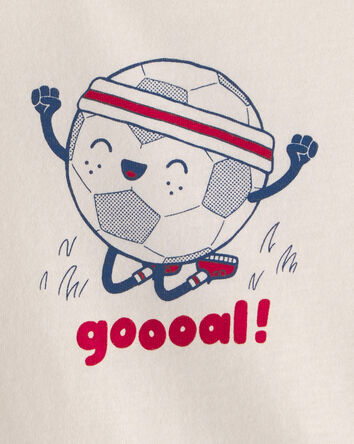 Baby Soccer Ball Graphic Bodysuit - Ivory, 