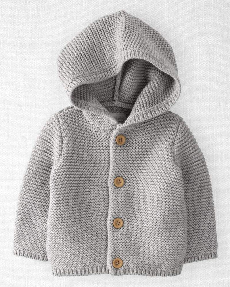 B&eacute;b&eacute; - Cardigan &agrave; surpiq&ucirc;re unique en coton biologique , image 1 sur 4 diapositives