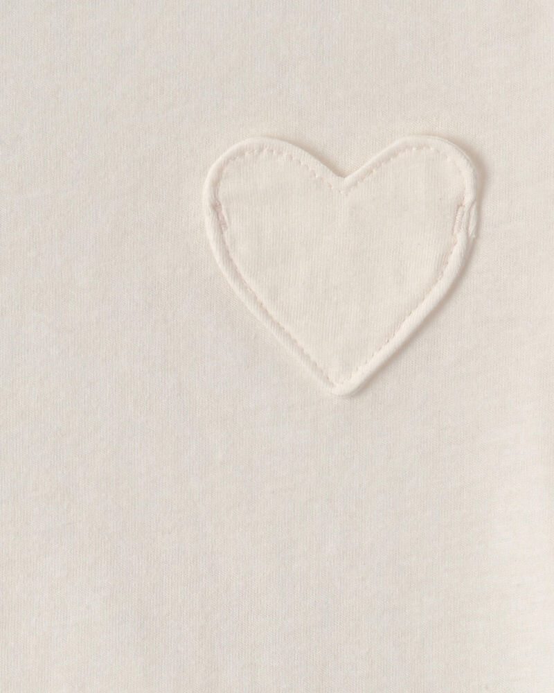 Toddler Girl Heart Long-Sleeve Top - Cream, image 2 of 3 slides