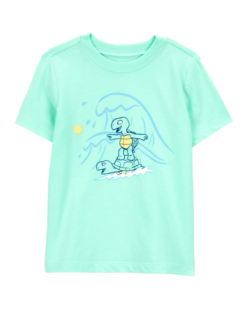Toddler Green Surf Turtle Tee, 