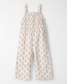 Toddler Girl Organic Cotton Gauze Jumpsuit in Rosebud Petal Print, image 1 of 4 slides