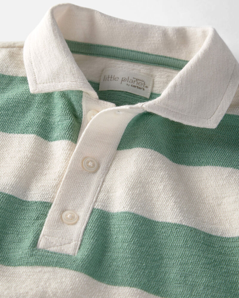 Toddler Boy Striped Collared Shirt Made with Organic Cotton, image 2 of 4 slides
