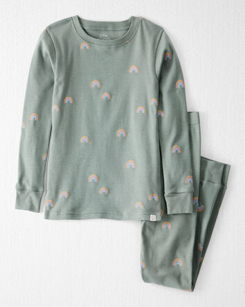 Kid Organic Cotton Pyjamas in Magical Rainbow Print, 