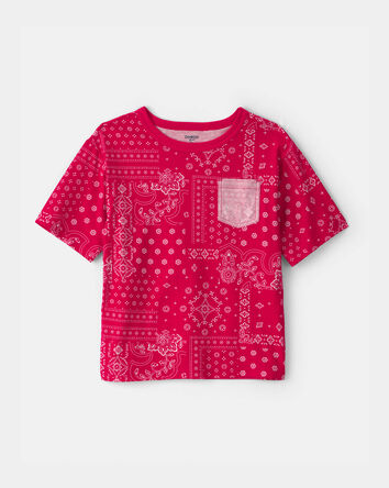 Boys Bandana Pocket Tee - Red, 