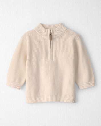 Baby Organic Cotton Zip-Up Jacket in Cream, 