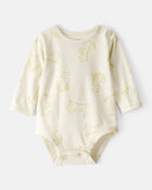 Baby Boy Dog Print Cotton Long-Sleeve Fashion Bodysuit - White, image 1 of 3 slides