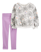 Toddler 2-Piece Halloween Spiderweb Top & Legging Set, image 1 of 3 slides