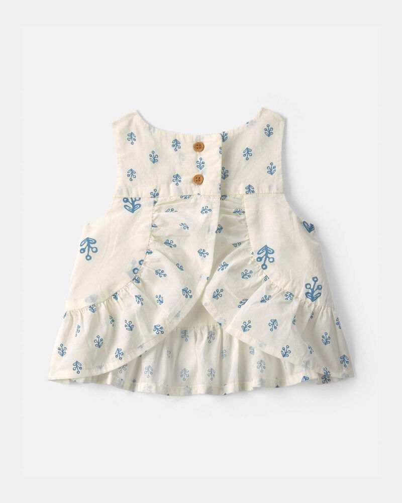 Baby Girl Floral Pelum Top - Ivory, image 2 of 4 slides