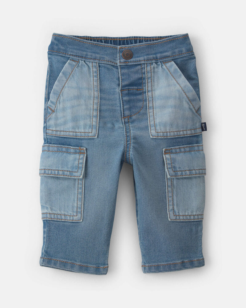 B&eacute;b&eacute; gar&ccedil;on - Jeans cargo &agrave; jambe droite - D&eacute;lav&eacute; moyen, image 1 sur 4 diapositives