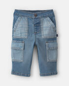 B&eacute;b&eacute; gar&ccedil;on - Jeans cargo &agrave; jambe droite - D&eacute;lav&eacute; moyen, image 1 sur 4 diapositives