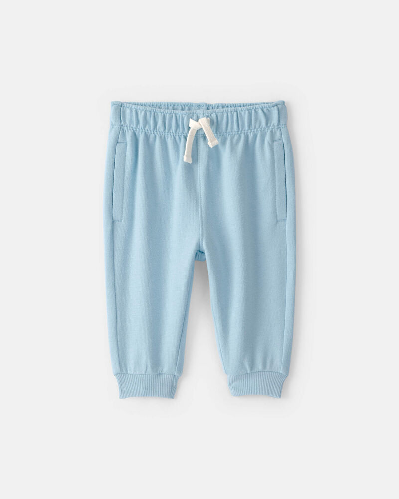 B&eacute;b&eacute; gar&ccedil;on - Pantalon en jersey bouclette - Bleu, image 1 sur 3 diapositives