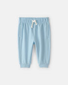 B&eacute;b&eacute; gar&ccedil;on - Pantalon en jersey bouclette - Bleu, image 1 sur 3 diapositives