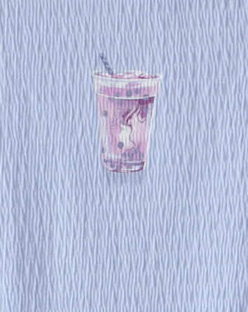 Girls Boba Tea Ruched Top - Blue, 