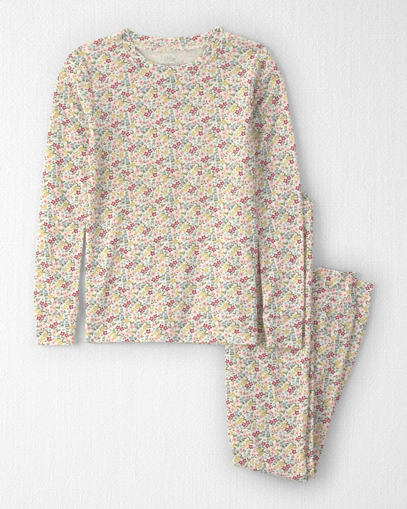 Girls 2-Piece Organic Cotton Pajamas in Floral, image 1 of 4 slides