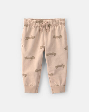 Baby Boy Truck French Terry Jogger - Beige, 