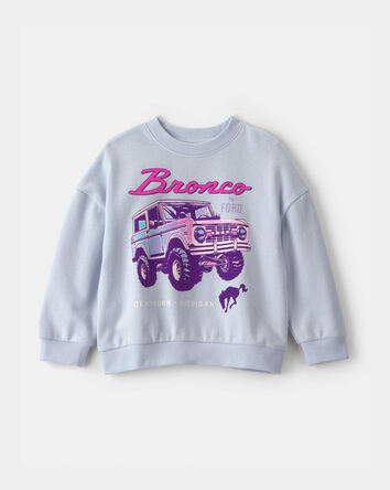 Tout-petit fille - Chandail en jersey bouclette Ford Bronco - Bleu, 