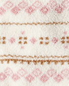 Baby Girl 3-Piece Fair Isle Sherpa Vest Outfit Set - Pink, image 3 of 4 slides