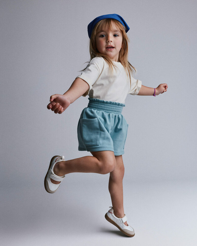 Toddler Rolled Cuff Tee - Cream, image 1 of 6 slides