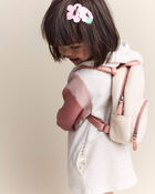 Heart Sherpa Backpack - Cream/Pink, image 5 of 7 slides
