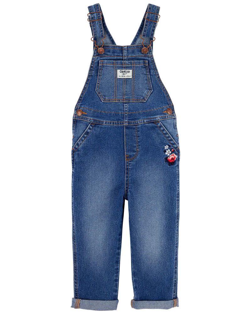 Toddler Girl Stretch Denim Overalls, image 1 of 6 slides
