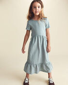Filles - Robe mi-longue &agrave; n&oelig;ud - Bleu, image 2 sur 6 diapositives