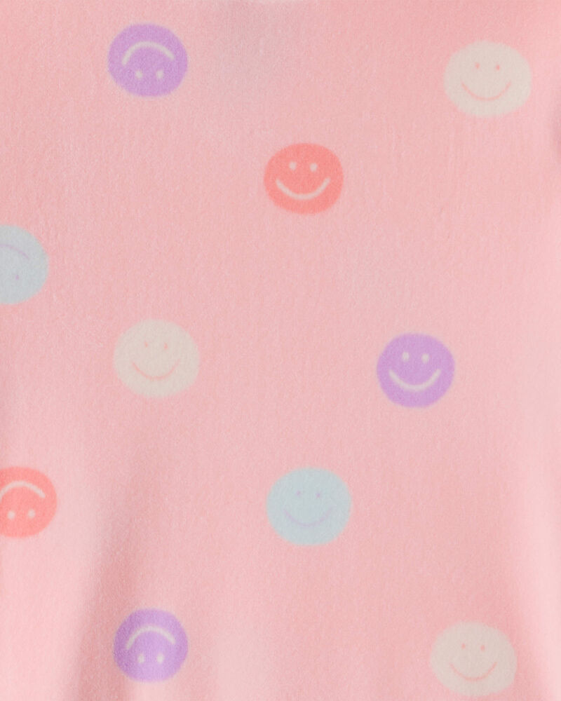 Toddler Girl Smiley Face Print DreamPlush Long-Sleeve Snug Fit 2-Piece Pyjamas - Pink, image 2 of 3 slides