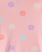 Toddler Girl Smiley Face Print DreamPlush Long-Sleeve Snug Fit 2-Piece Pyjamas - Pink, image 2 of 3 slides