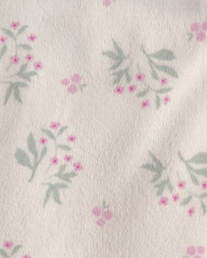Baby Floral Plush Blanket - Purple/Cream, image 2 of 2 slides
