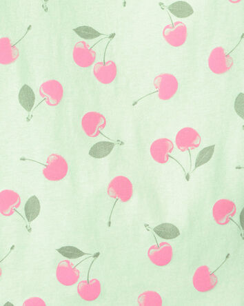Filles - Haut &agrave; motif de cerises - Vert, 