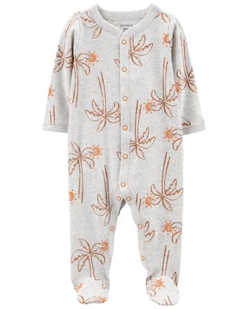 Palm Trees Snap-Up Thermal Sleeper Pyjamas, 