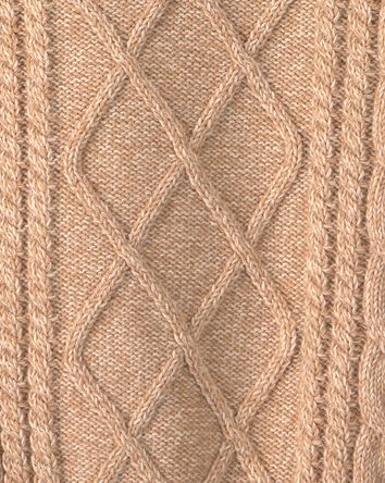 Toddler Boy Cable Knit Sweater - Tan, 