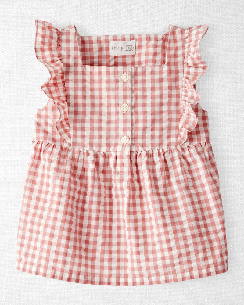 Toddler Gingham Top Made With Organic Cotton, image 1 of 3 slides