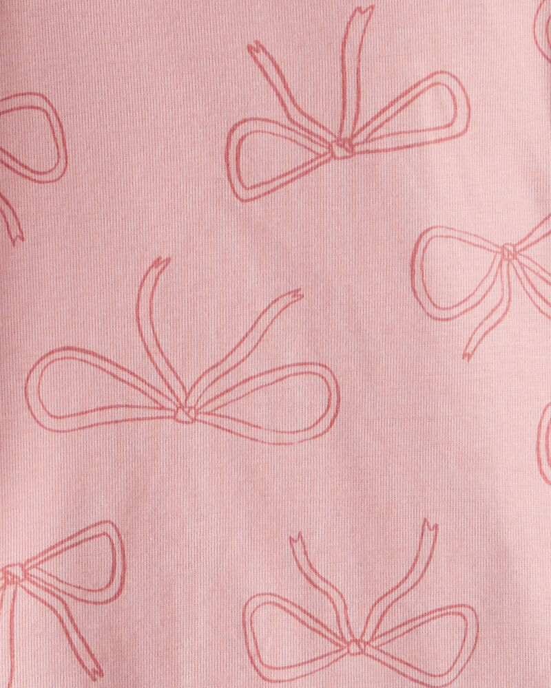 Toddler Girl Ballet Print 100% Cotton Long-Sleeve 4-Piece pyjamas - Pink/White, image 3 of 4 slides