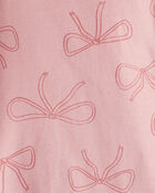 Toddler Girl Ballet Print 100% Cotton Long-Sleeve 4-Piece pyjamas - Pink/White, image 3 of 4 slides