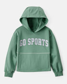Girls Go Sports Cotton Long-Sleeve Hoodie - Green, image 1 of 4 slides
