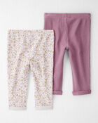 Baby Girl 2-Pack Organic Cotton Rib Leggings, image 2 of 7 slides