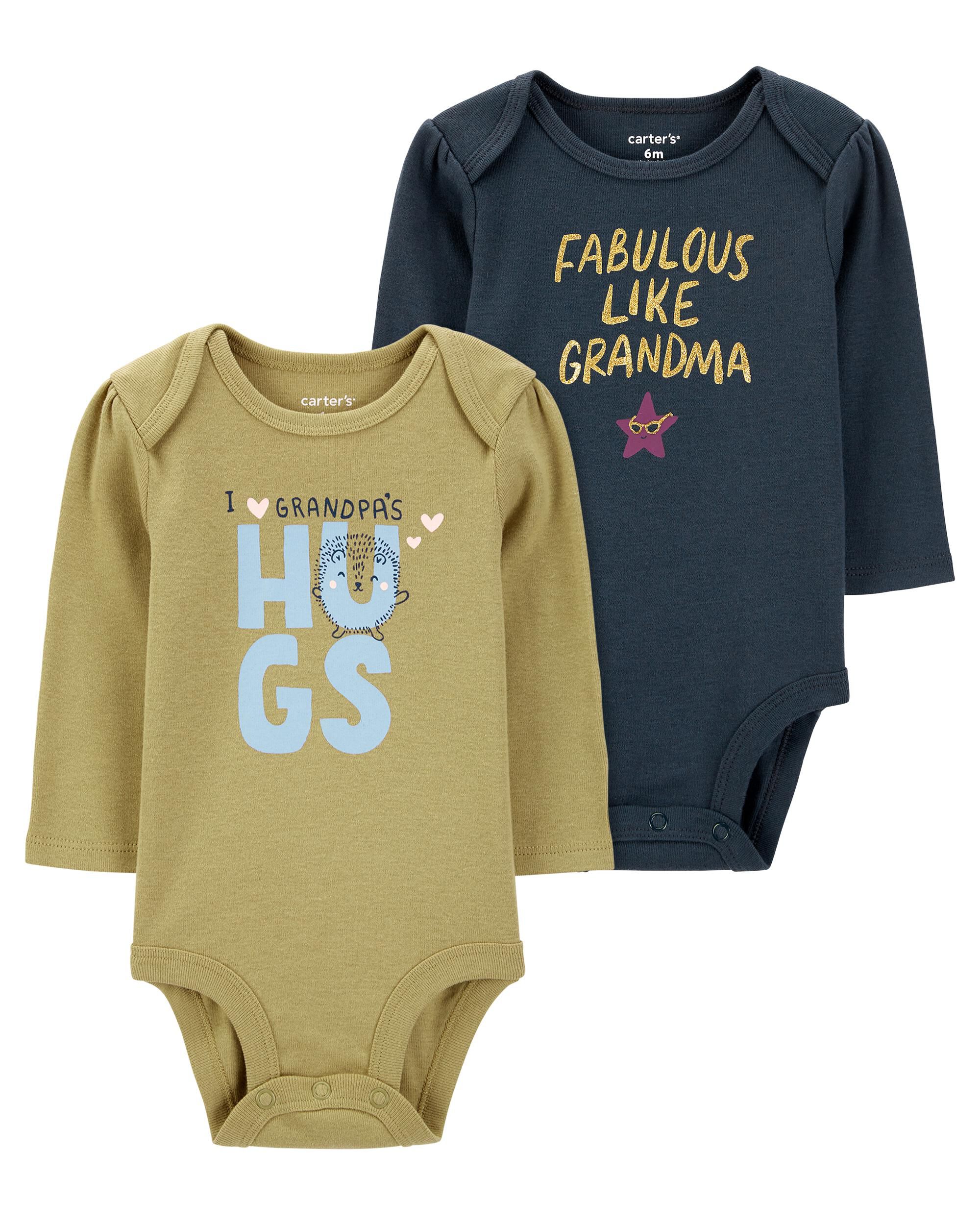 Multi Baby 2 Pack Long Sleeve Bodysuits Carter s Oshkosh Canada