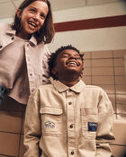 Boys Utility Button-Down Shirt - Beige, image 5 of 10 slides