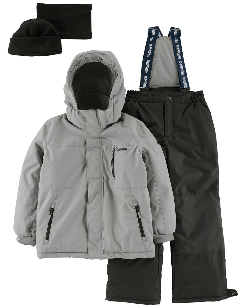 Kid 2-Piece Snowsuit With Bonus Hat And Neck Warmer, image 1 of 7 slides