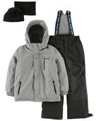 Kid 2-Piece Snowsuit With Bonus Hat And Neck Warmer, image 1 of 7 slides