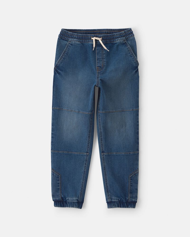 Boys Denim Relaxed Joggers - Medium Wash, image 1 of 7 slides