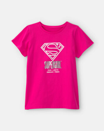 Girls Supergirl Graphic Tee - Pink, 