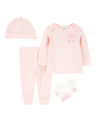 Baby 4-Piece Bunny Outfit Set, image 1 of 4 slides