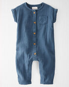 Baby Organic Cotton Gauze Jumpsuit, image 1 of 4 slides