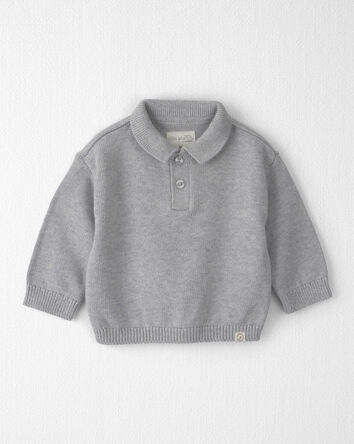B&eacute;b&eacute; gar&ccedil;on - Chandail polo en tricot de coton biologique, 