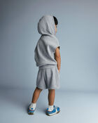 Toddler Waffle Knit Dolphin-Hem Short - Heather Grey, image 4 of 6 slides