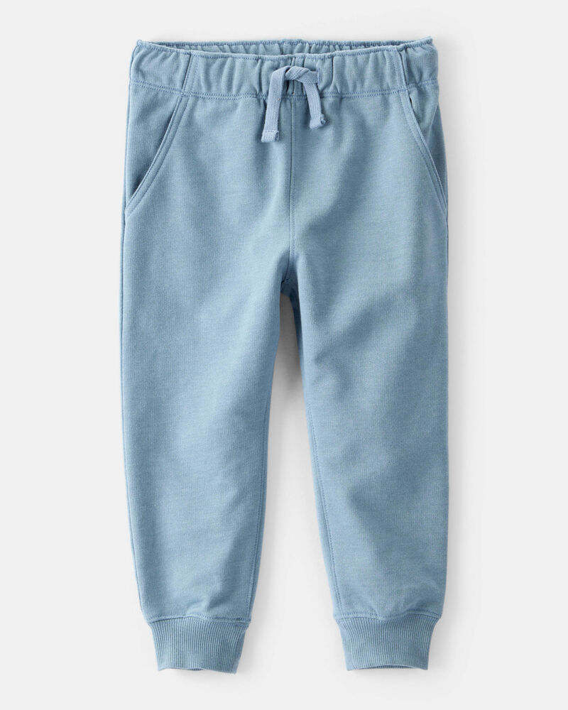 Toddler Boy Solid Fleece Cotton Jogger - Blue, image 1 of 6 slides